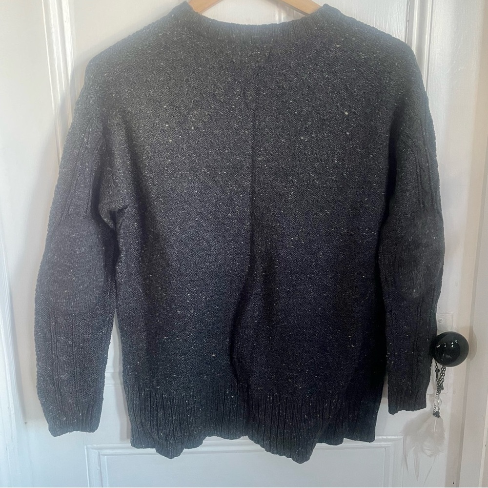 Elbow Patch Cable Knit Crew Sweater - image 5